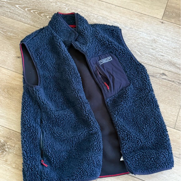 Vineyard Vines Navy Blue Fleece Vest - Picture 1 of 4